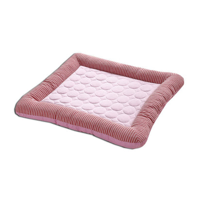 Pet Cooling Pad Bed Red Stripes