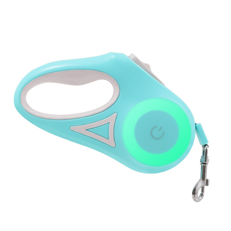 Automatic Retractable Pet Leash Mint Green with LED Light